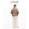 LIYIHAN 2025冬季新款通勤亚麻咖色保暖短外套90白鹅绒羽绒服女 商品缩略图4