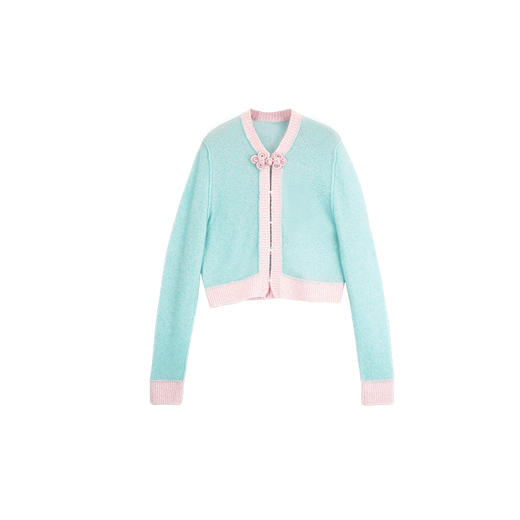 中式对襟圈圈羊绒开衫 商品图2