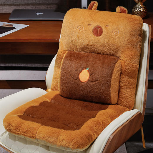 自然醒卡通兔毛护腰横条连体坐垫QYL 商品图10