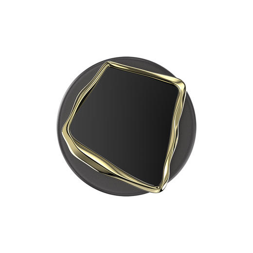 【晨间器物】静石·曜石黑·MagSafe圆啪嗒 MAGSAFE磁吸手机气囊支架 Round圆啪嗒系列 黑色 异形珐琅 商品图2