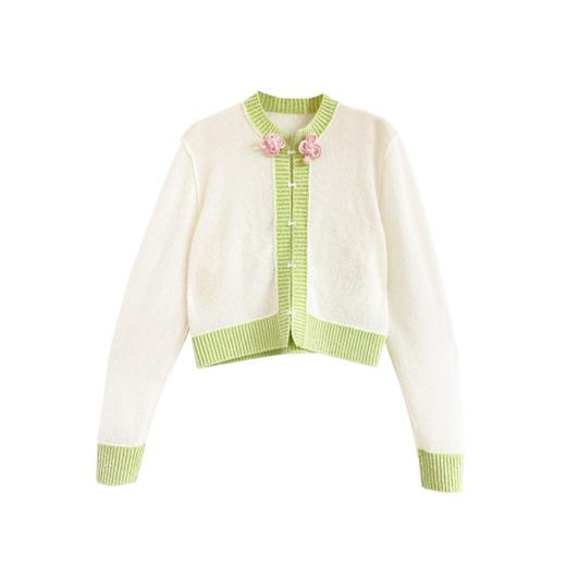 中式对襟圈圈羊绒开衫 商品图0