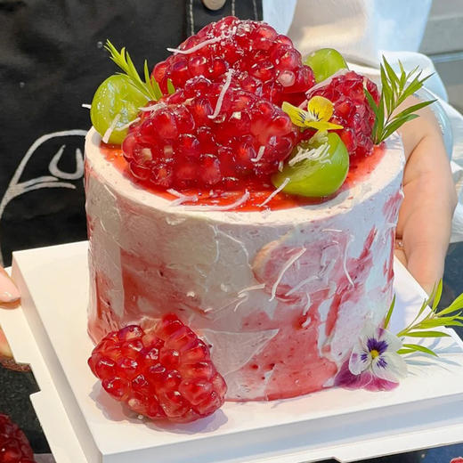 【粉漾莓榴】石榴季-石榴水果生日蛋糕 商品图0