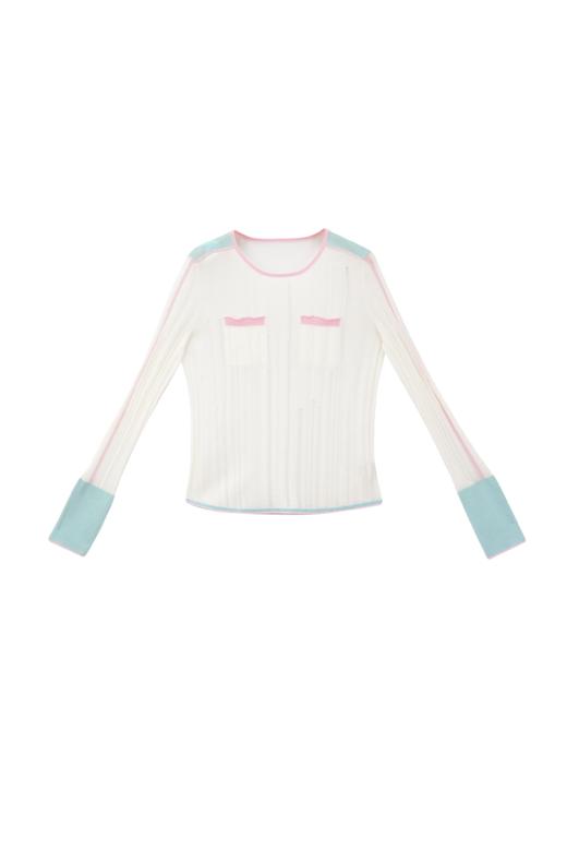 撞色超薄羊毛修身打底 商品图0