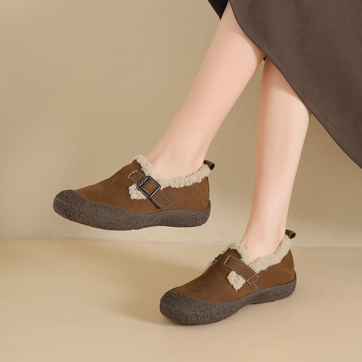 西村名物2024年冬季新款厚底防滑舒适保暖绒毛内里勃肯鞋毛毛鞋X24DM47231 商品图0