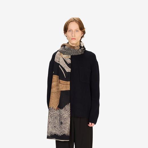 北京仓｜Inoui Editions-100 TOUTOU-动物 黑色 围巾［法国设计师］ 商品图1