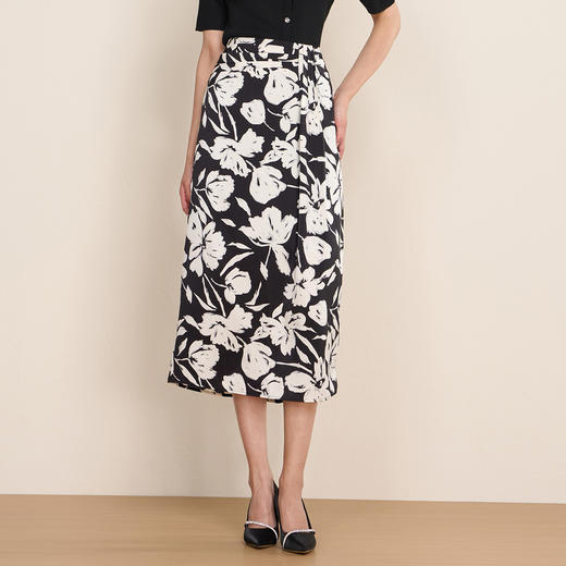 【优雅气质印花半身长裙】EITIE爱特爱复古高腰显瘦秋季新款C2506822 商品图1