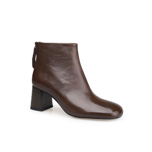 豪麟名鞋迪嘉女鞋羊皮革短靴DJHJA52WN006咖啡色 商品图0