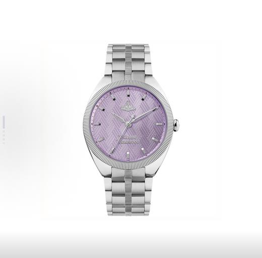 Vivienne Westwood 腕表 石英机芯 精钢不锈钢表带 紫色表盘 女表 50米防水 商品图0