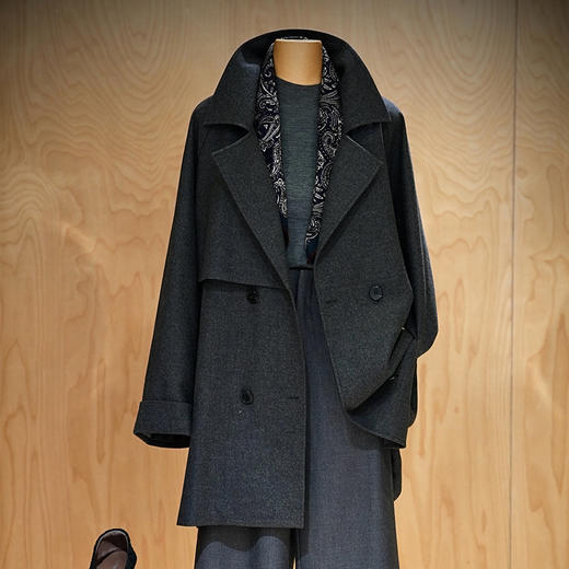 良木礼绵羊毛风衣（腰带）（Q2582132） 商品图0