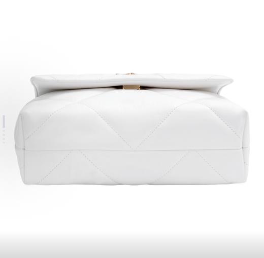 TORY BURCH 汤丽柏琦 Kira 链条肩带翻盖开合 纳帕皮革 斜挎单肩包 小号 女款 白色 商品图3