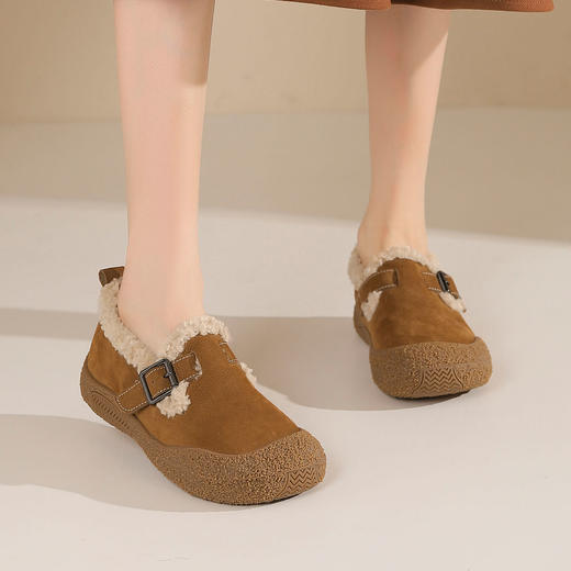 西村名物2024年冬季新款厚底防滑舒适保暖绒毛内里勃肯鞋毛毛鞋X24DM47231 商品图1