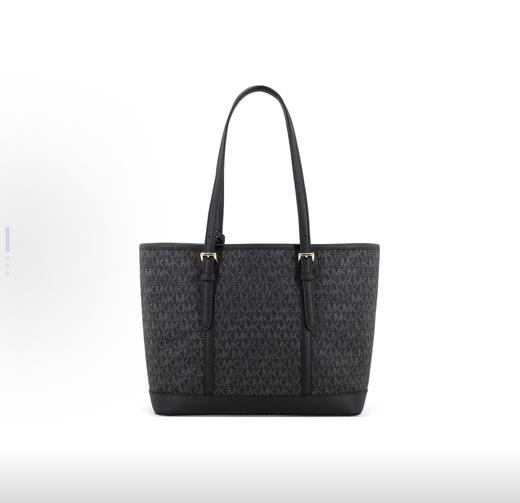 MICHAEL KORS 迈克高仕 MK Jet Set Travel 纯色经典老花简约 涂层帆布 托特包Tote购物袋手提单肩包 女款 黑色 商品图3