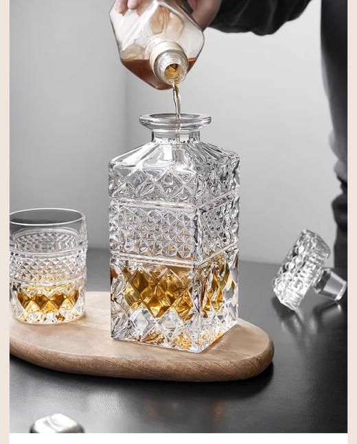 BOHEMIA捷克进口水晶玻璃威士忌洋酒杯酒樽酒具套装家用轻奢 经典MADISON麦迪森威士忌1樽6杯 商品图5