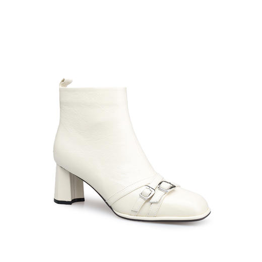 豪麟名鞋迪嘉女鞋牛皮革短靴DJYYA52WN002白色 商品图0