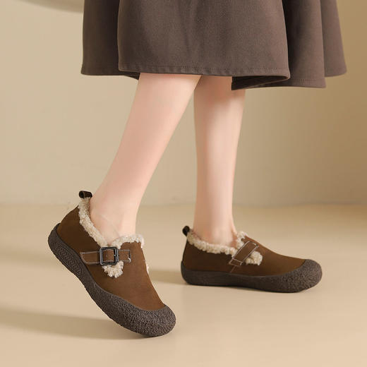 西村名物2024年冬季新款厚底防滑舒适保暖绒毛内里勃肯鞋毛毛鞋X24DM47231 商品图7