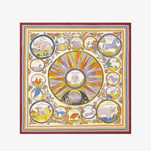 北京仓｜Inoui Editions-130 CHANCE INOUI-四叶草 红色 方巾［法国设计师］ 商品图0