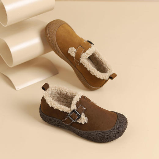 西村名物2024年冬季新款厚底防滑舒适保暖绒毛内里勃肯鞋毛毛鞋X24DM47231 商品图5