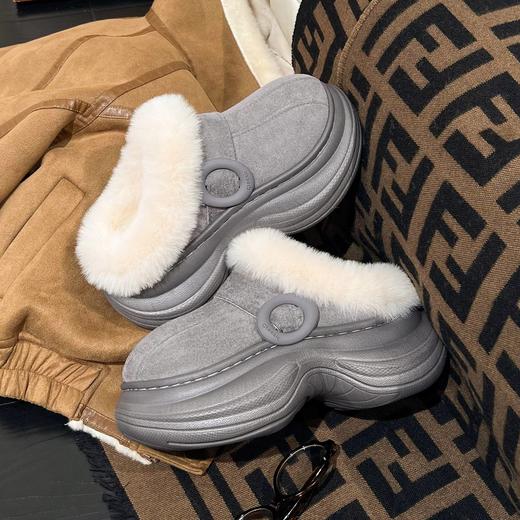 【预售7-10】SHEGOTO 冬款新款暖萌毛绒女款棉拖鞋室内外穿厚底大头棉鞋女【福利品】 商品图2