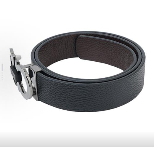 FERRAGAMO菲拉格慕 双面平滑扣 精致美观 牛皮革 皮带 男款 黑色 胡桃色 宽3.5cm 商品图4