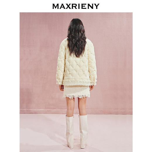 【宫廷巴洛克-商场同款】MAXRIENY钻饰丝绒拼花纱羽绒外套女24秋(货号:MC85DC503) 商品图3