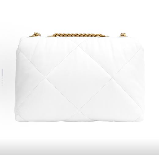 TORY BURCH 汤丽柏琦 Kira 链条肩带翻盖开合 纳帕皮革 斜挎单肩包 小号 女款 白色 商品图2