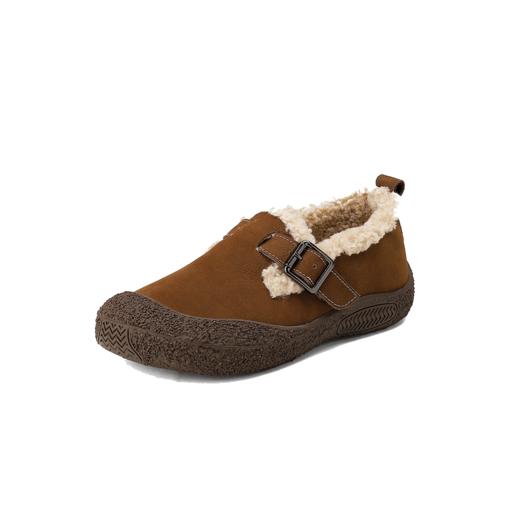 西村名物2024年冬季新款厚底防滑舒适保暖绒毛内里勃肯鞋毛毛鞋X24DM47231 商品图8