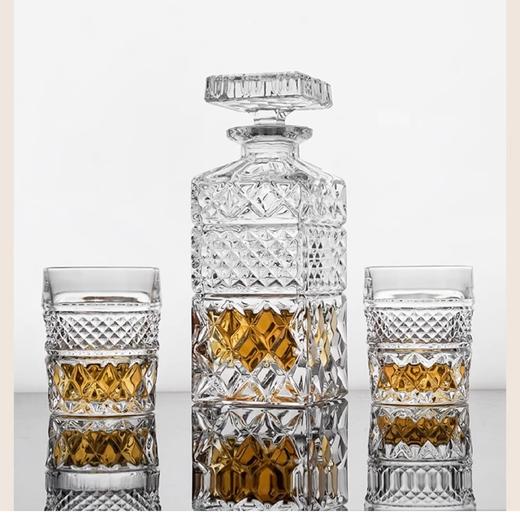 BOHEMIA捷克进口水晶玻璃威士忌洋酒杯酒樽酒具套装家用轻奢 经典MADISON麦迪森威士忌1樽6杯 商品图7