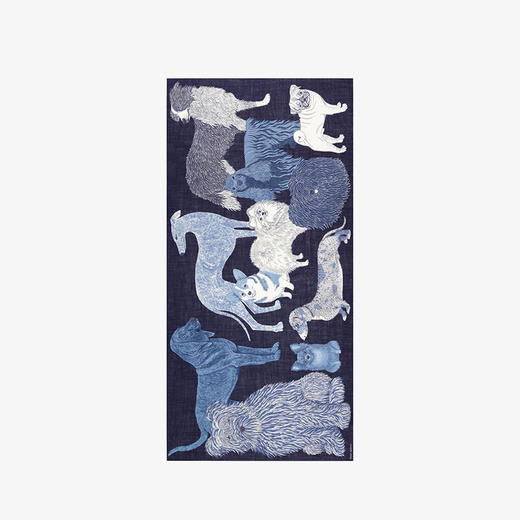北京仓｜Inoui Editions-100 TOUTOU-动物 蓝色 围巾［法国设计师］ 商品图0