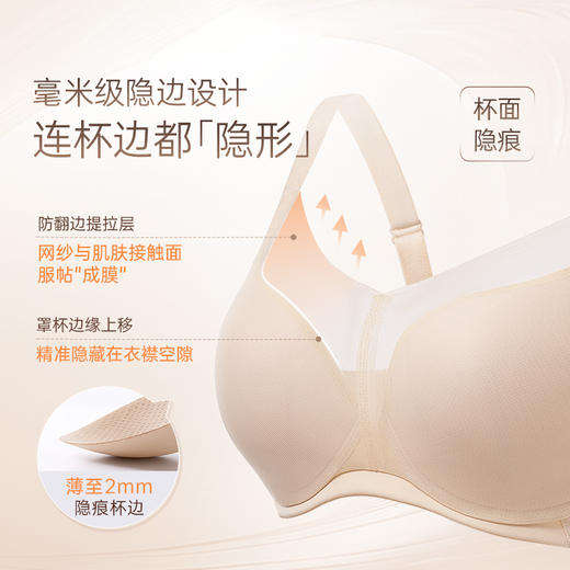 [隐形杯2.0]光面无痕全罩杯显小无痕隐形聚拢收副乳文胸 商品图1