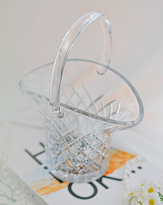BOHEMIA捷克进口水晶玻璃花篮ins家用高档水果篮轻奢创意摆件送礼钻石经典花篮摆件 商品图4