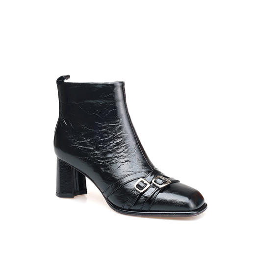 豪麟名鞋迪嘉女鞋牛皮革短靴DJYYA52WN002黑色 商品图0