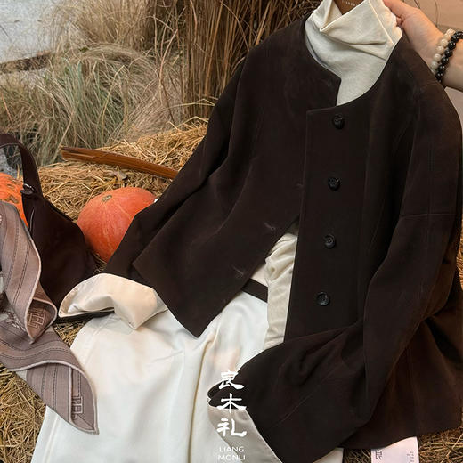 良木礼山羊皮翻袖外套（Q8138） 商品图4