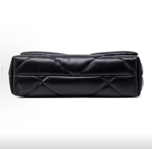 TORY BURCH 汤丽柏琦 Kira 钻石绗缝斜角双TLogo标志 牛皮革 斜挎单肩包 中号 女款 黑色 商品图3