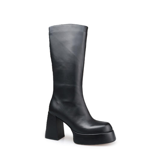 豪麟名鞋迪嘉女鞋牛皮革长靴DJHJA52WN009黑色 商品图0