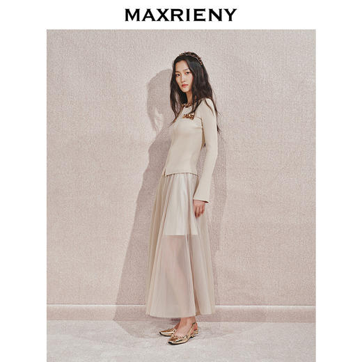 【宫廷巴洛克-商场同款】MAXRIENY亮片装饰针织衫女修身显瘦24秋(货号:MC85SW540) 商品图1