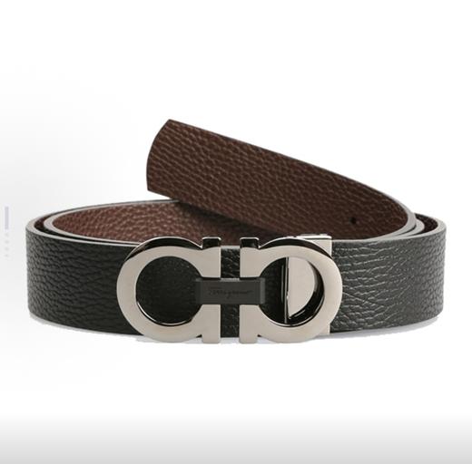 FERRAGAMO菲拉格慕 双面平滑扣 精致美观 牛皮革 皮带 男款 黑色 胡桃色 宽3.5cm 商品图0