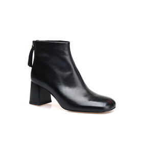 豪麟名鞋迪嘉女鞋羊皮革短靴DJHJA52WN006黑色