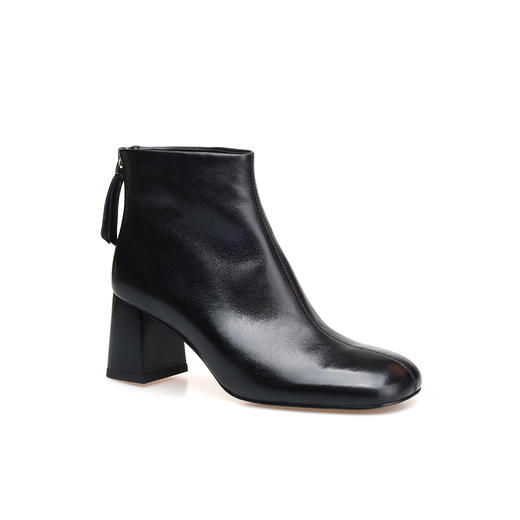 豪麟名鞋迪嘉女鞋羊皮革短靴DJHJA52WN006黑色 商品图0