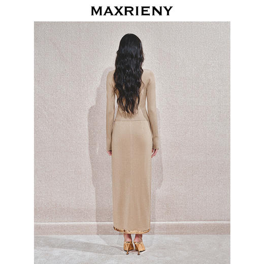 【宫廷巴洛克-商场同款】MAXRIENY精致复古铅笔抽褶开衩半裙24秋(货号:MC85SK548) 商品图3
