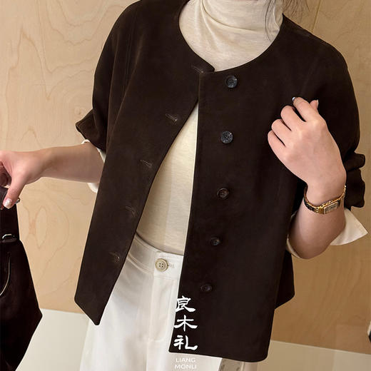 良木礼山羊皮翻袖外套（Q8138） 商品图3