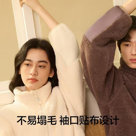 【有棵树·暖到了】珊瑚绒睡衣女加绒加厚可外穿秋冬家居服防静电情侣睡衣女 商品图3