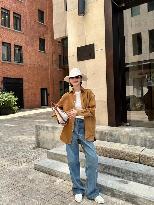 进口灯芯绒质感剪裁廓形设计休闲衬衫 商品图7