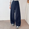 2025年秋季新款时尚高腰显瘦直筒阔腿弯刀休闲裤 商品缩略图3