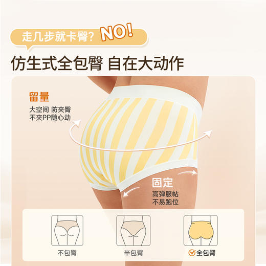 奶糖派大码内裤女零染棉黄油小熊高腰纯棉加长档胖mm女士三角短裤 商品图2