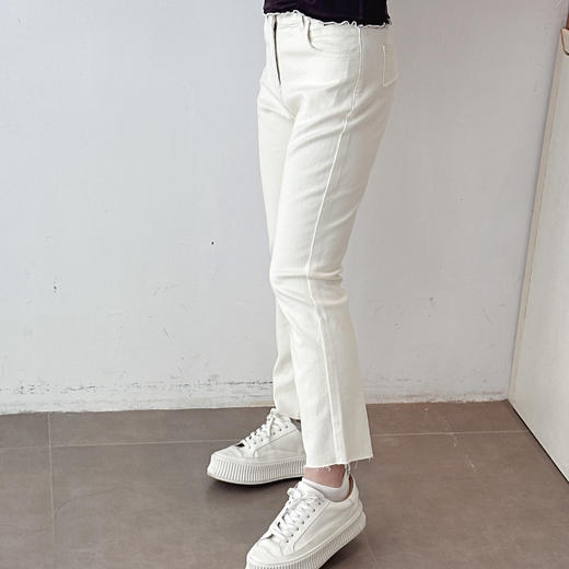 秋季新款九分直筒裤欧货高腰撞色烟管裤 商品图6