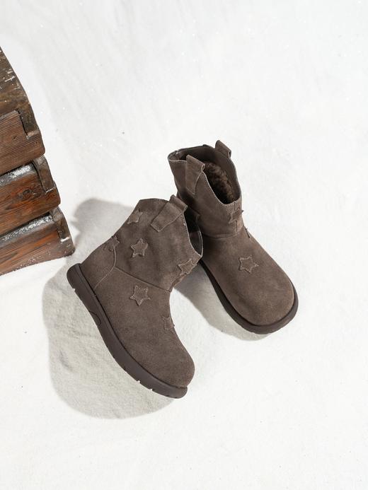 西村名物2025年冬季新款厚底防滑绒面舒适时尚切尔西靴时装短靴T25DS49301 商品图8