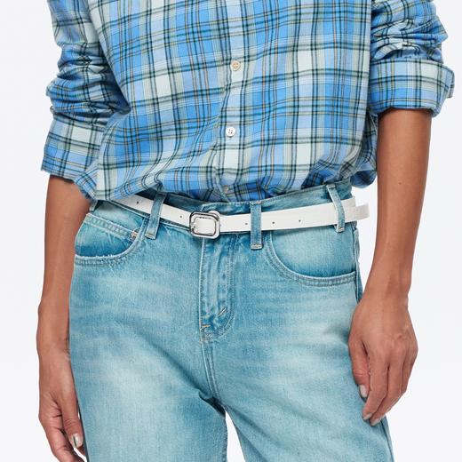 oneup鳄鱼纹真皮牛皮细皮带 商品图2