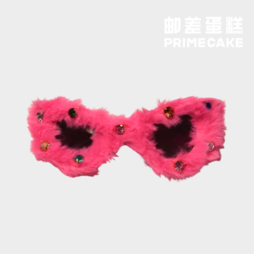 粉色毛绒彩钻墨镜（单点不送）
