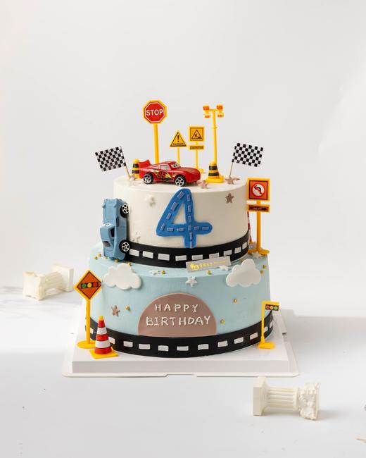 双层汽车总动员定制生日蛋糕 商品图0
