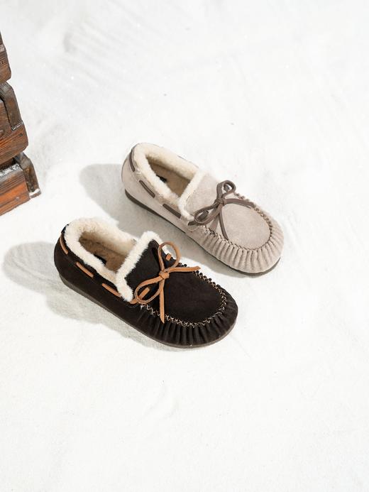 西村名物2025年冬季新款厚底防滑舒适保暖短筒毛毛鞋T25DM49361 商品图7